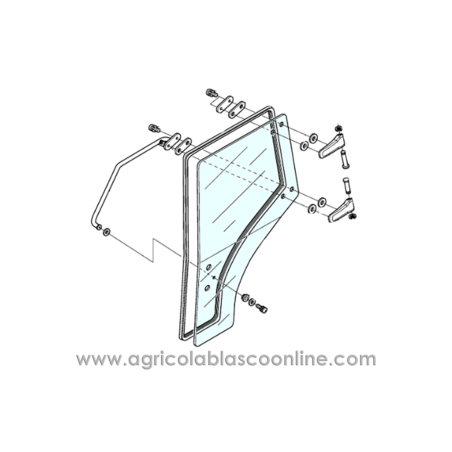 Cristal puerta izquierda tractor Kubota M7040, M8540, M5091, M9540 DNT Frutero