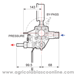 Mando presión GCP 3 vias para Bombas Comet  BP , P, APS, YA, YB