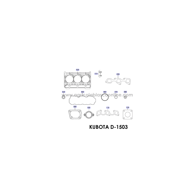 juego juntas superior culata motor kubota D1503 repuesto original big