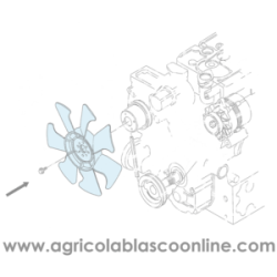 Ventilador Kubota V2003T, D1703, otros.. 7 aspas