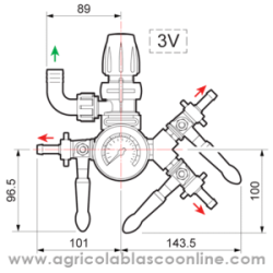  Mando presion bomba Comet MP30 modelo sirius repuesto agricola blasco big