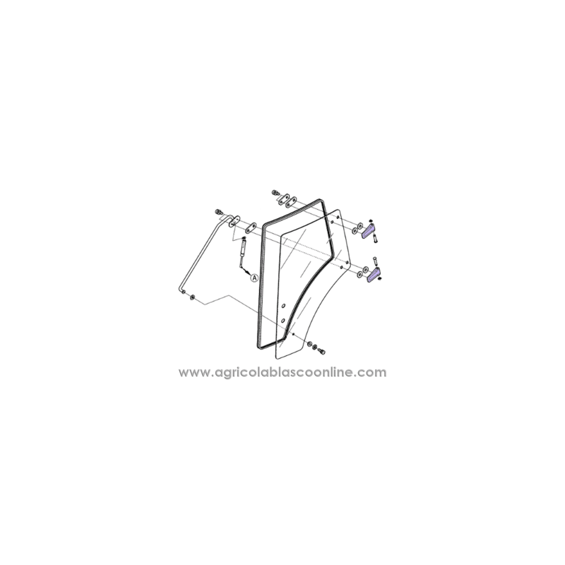 bisagras cristal puerta tractor Kubota M6040 M7040 M8540 M8560 M9540 M9960 M
