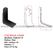 Cuchilla CUC64A rotovato agria 190000 levante repuesto agricola blasco big