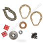 Kit piñones y cadena 56 transmisión Motocultor Agria 3000