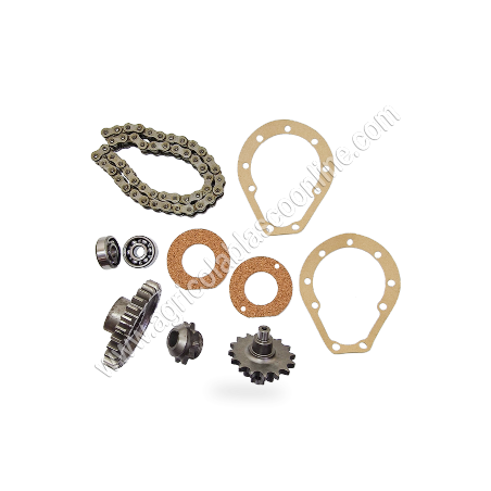 Kit piñones y cadena 56 transmisión Motocultor Agria 3000