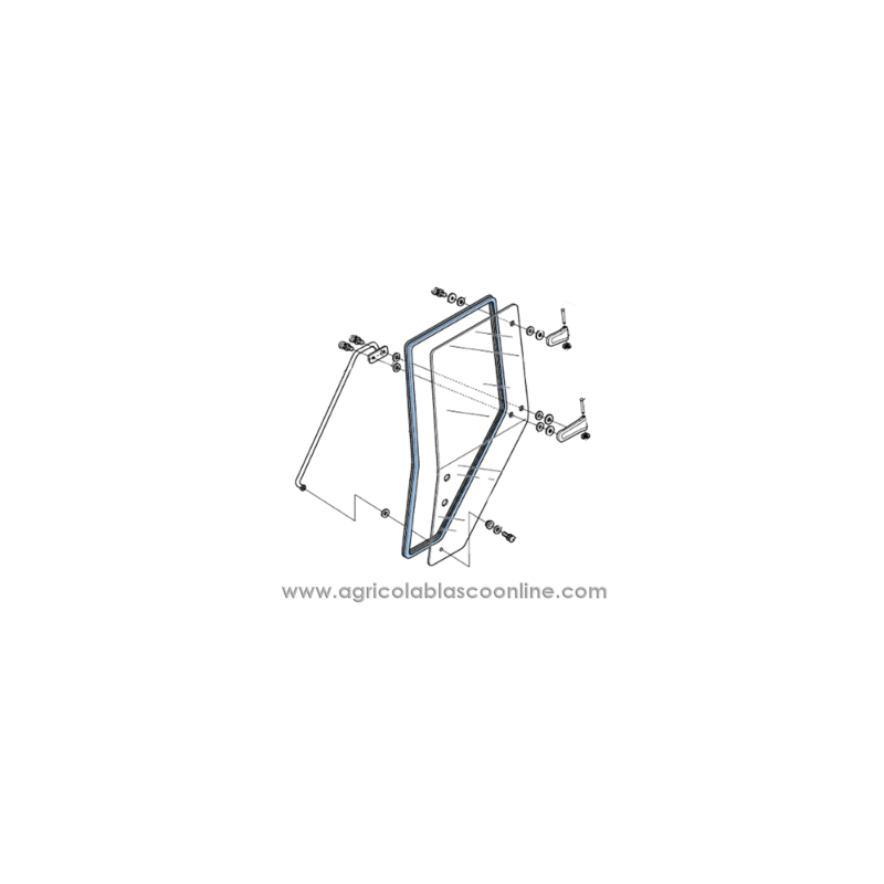 Goma Cristal puerta Izquierda tractor Kubota M110 M120 M125 M128 M130 big