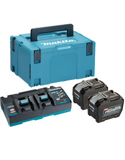Kit de Baterías XGT 40v Max 5,0 Ah Makita con cargador doble de carga rápida