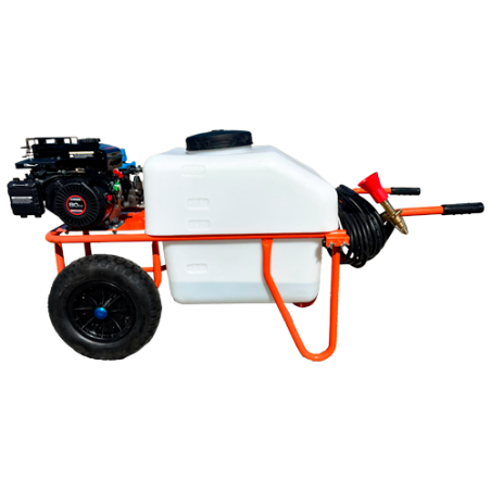Carretilla de fumigar con motor gasolina Loncin y bomba Comet MC25