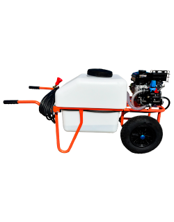 Carretilla de fumigar con motor gasolina Loncin y bomba Comet MC25