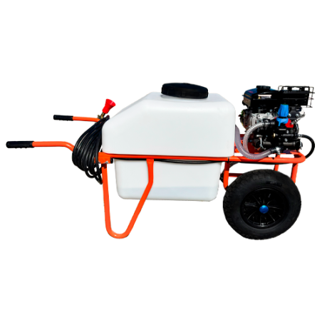 Carretilla de fumigar con motor gasolina Loncin y bomba Comet MC25