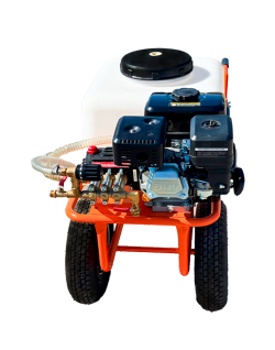 Carretilla de fumigar con motor gasolina Loncin y bomba Maruyama MSD41