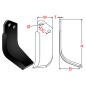 Cuchilla 198-CPD rotovator Agria 7714/7713-Rancho/7713