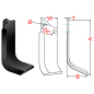 Cuchilla 169-L rotovator Agria 7000M/6623/6624