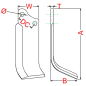 Cuchilla 169-L rotovator Agria 7000M/6623/6624