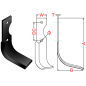 Cuchilla 178-SPL rotovator Agria 3000/3001