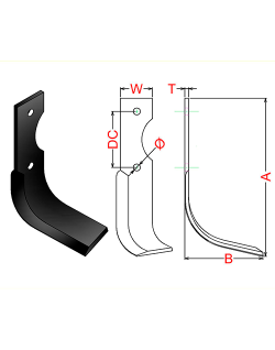 Cuchilla 178C rotovator Agria 3000/3001