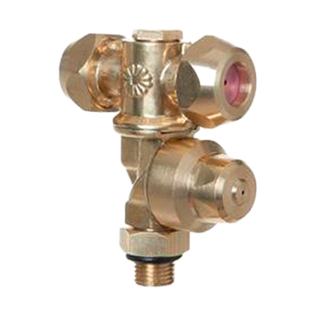 Portaboquilla giratorio doble con antigota completo montado 1/4 m