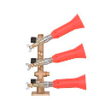 Columna 3 salidas con pulverizador regulable turbo Columna 3 salidas con pulverizador regulable turbo