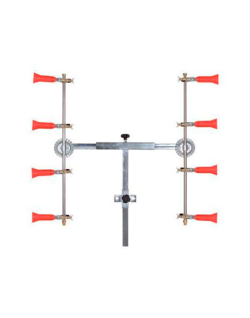 Barra en T 4+4 pulverizadores regulables turbo