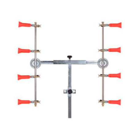 Barra en T 4+4 pulverizadores regulables turbo