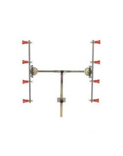 Barra en T con 4+4 pulverizadores turbo regulables y módulo antigota