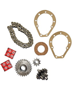 Kit piñones y cadena 56 transmisión Motocultor Agria 3000