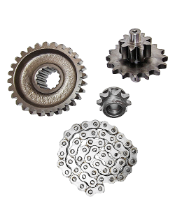 Kit piñones y cadena 50 transmisión Motocultor Agria 3000