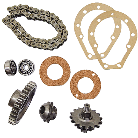 Kit piñones y cadena 50 transmisión Motocultor Agria 3000