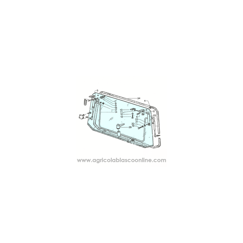 cristal porton trasero tractor cristal porton trasero tractor Ebro cabina Eb