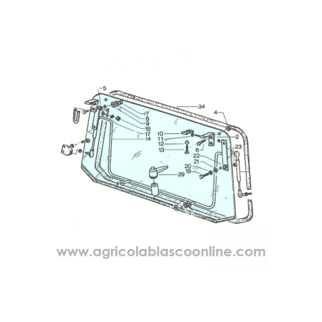 cristal porton trasero tractor cristal porton trasero tractor Ebro cabina Eb