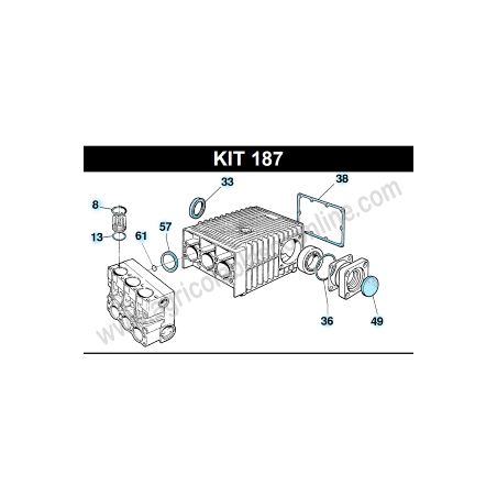 Kit187 731028973 Juntas Toricas Retenes Reparacion Bomba Bertolini Pistones 