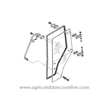 Bisagra Cristal tractor Kubota Mod. M105-M108-M5700DT-ME8200DT-ME9000 ORIGINALES