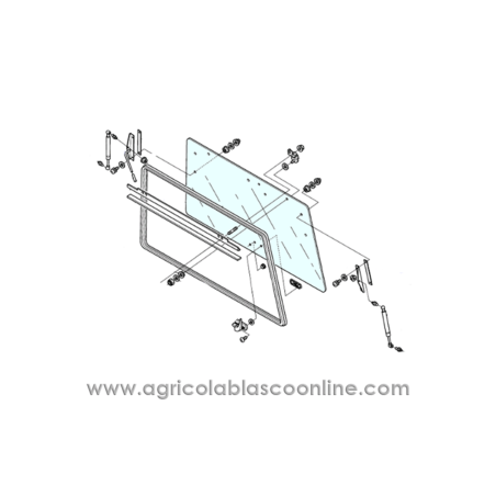 cristal trasero kubota M110 M120 M125 M128 M130 repuesto original agricola b